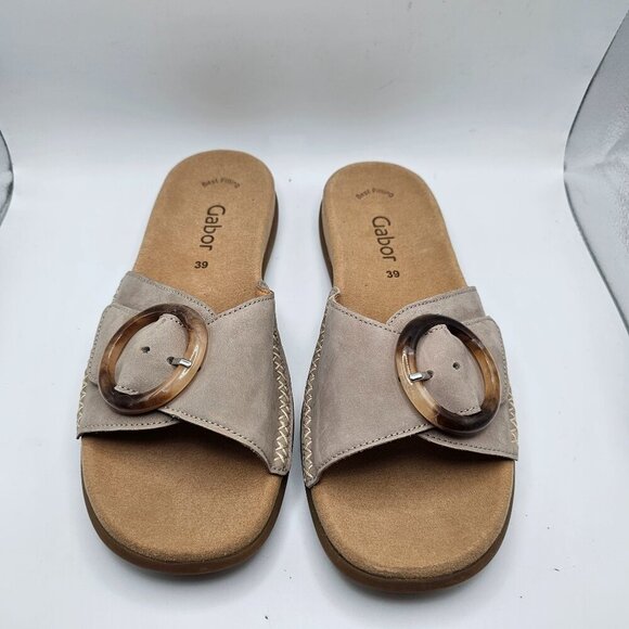 NWOB Women's Gabor 83.701‎ Nubuck Leather Sandals Size EU 39 US 8.5 - Picture 1 of 7
